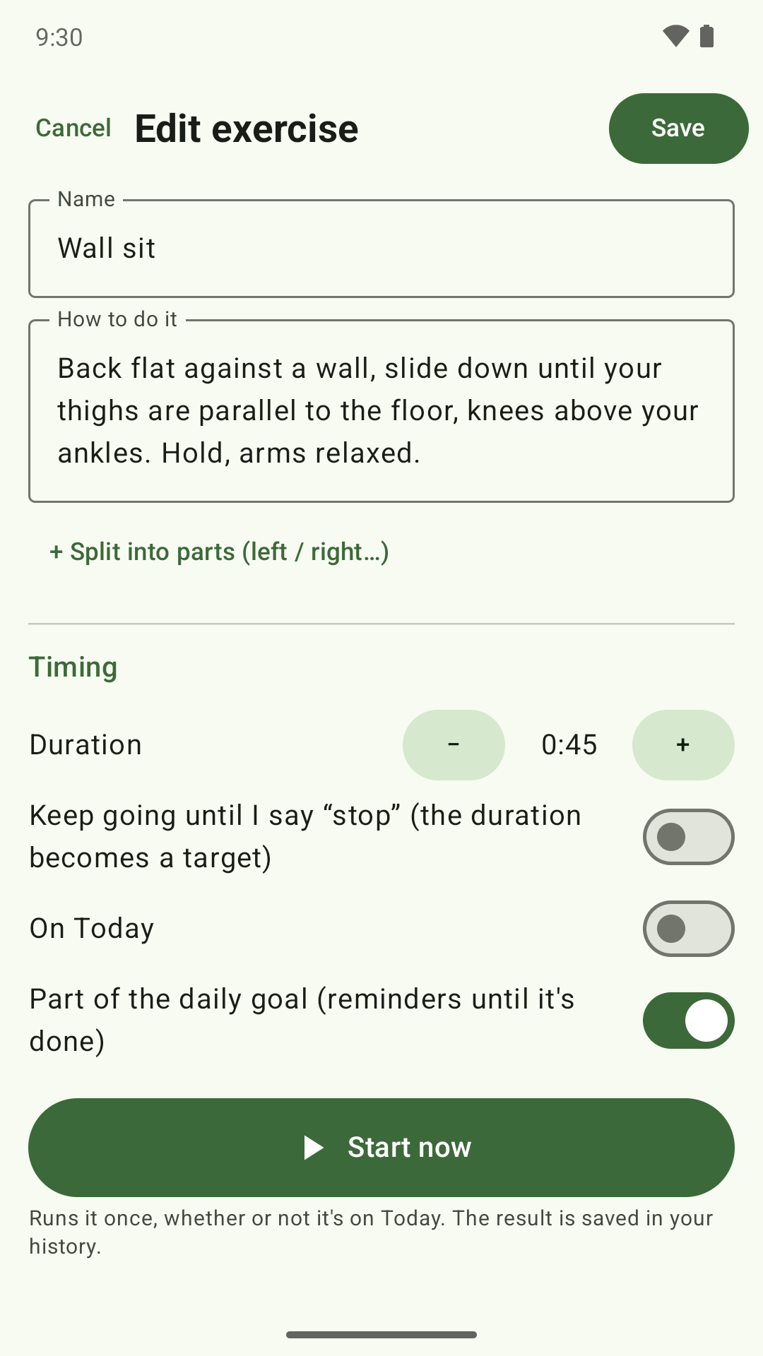 An exercise: how to do it, its duration, and Start now