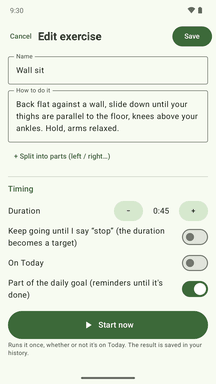 An exercise: how to do it, its duration, and Start now